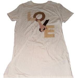 Free State Womens LOVE T Shirt Short Sleeve White Size M